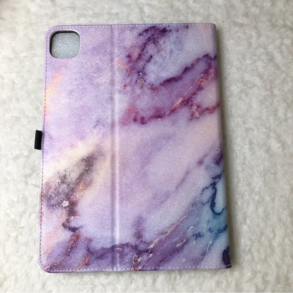 New Dadanism Case Fit iPad Pro 11 Purple Marble W/Built-in Magnetic Strip
